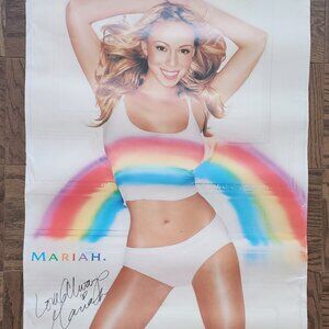 Mariah Carey Autographed 1999 Rainbow Dual-Sided 24×46 Poster